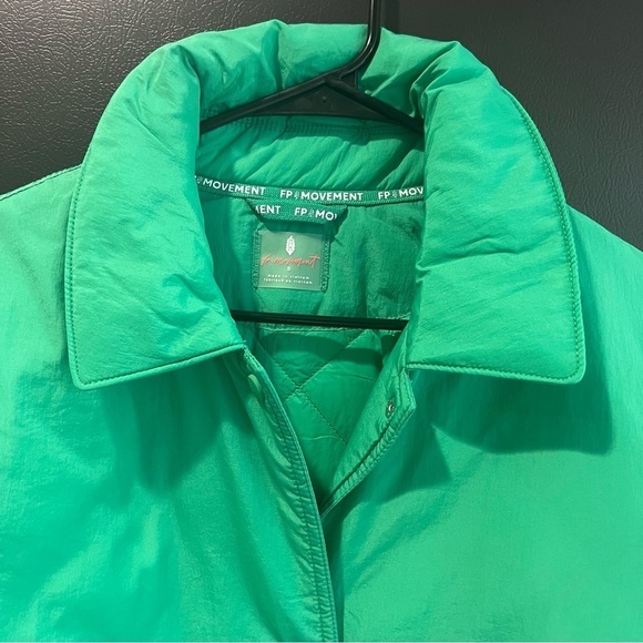 FP Movement Off The Bleachers Coaches Jacket in Green Size Small - Picture 3 of 12